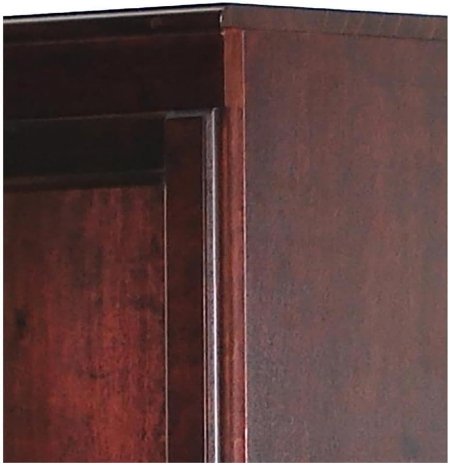 Multi-use Storage Cabinet, Cherry Finish 5 Shelves