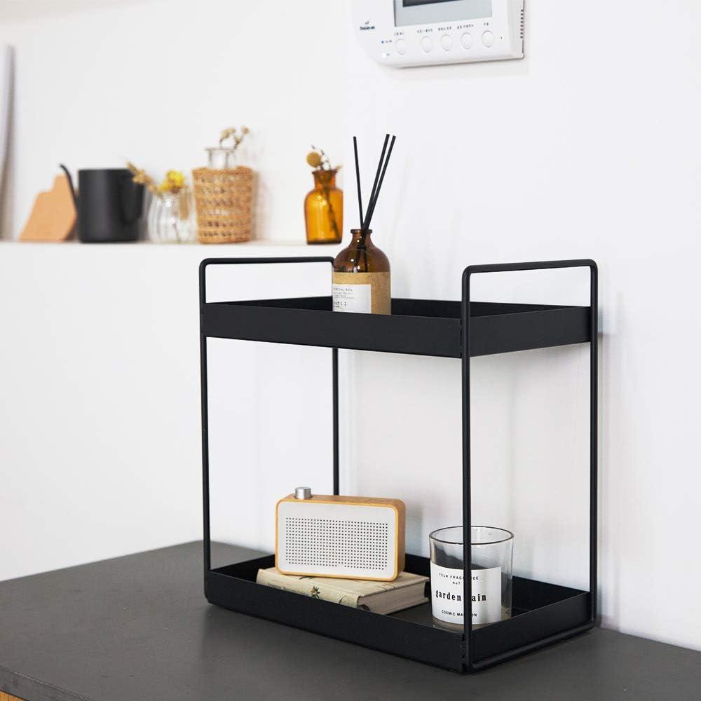 Black Metal 2-Tier Freestanding Countertop Organizer