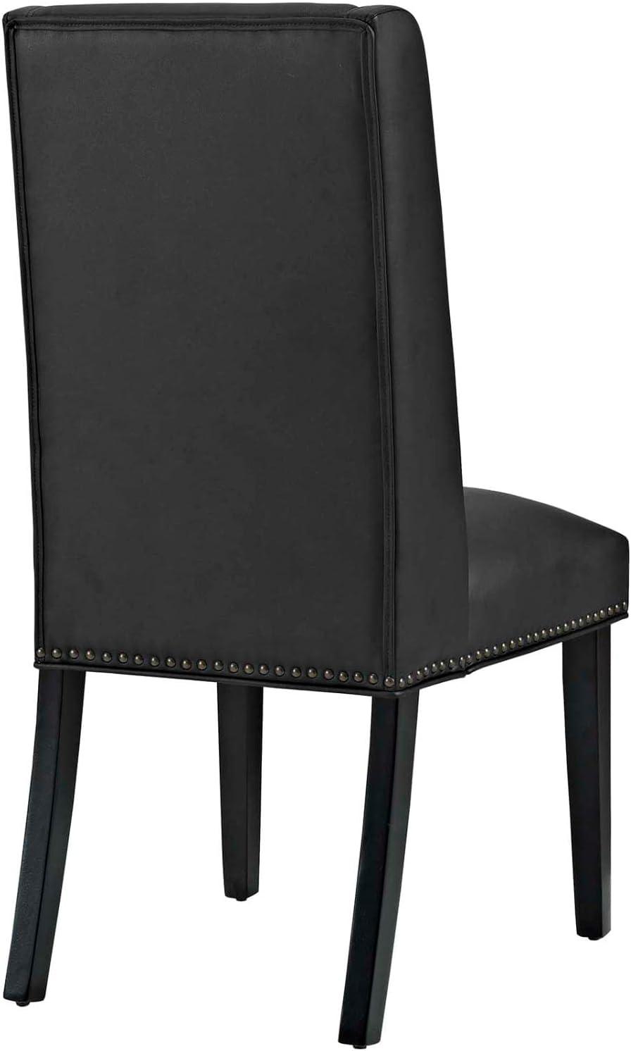 Modway Baron White Vinyl and Wood Frame Dining Chairs