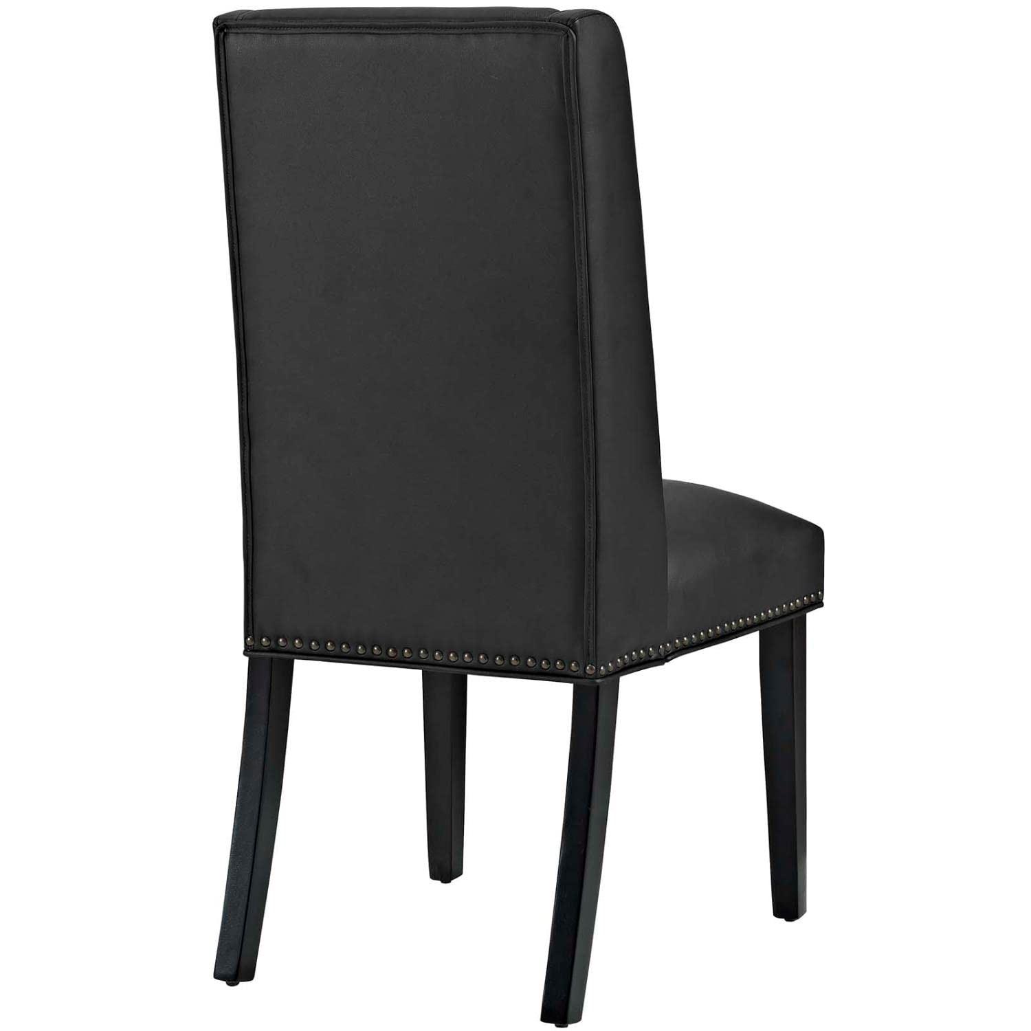 Modway Baron White Vinyl and Wood Frame Dining Chairs