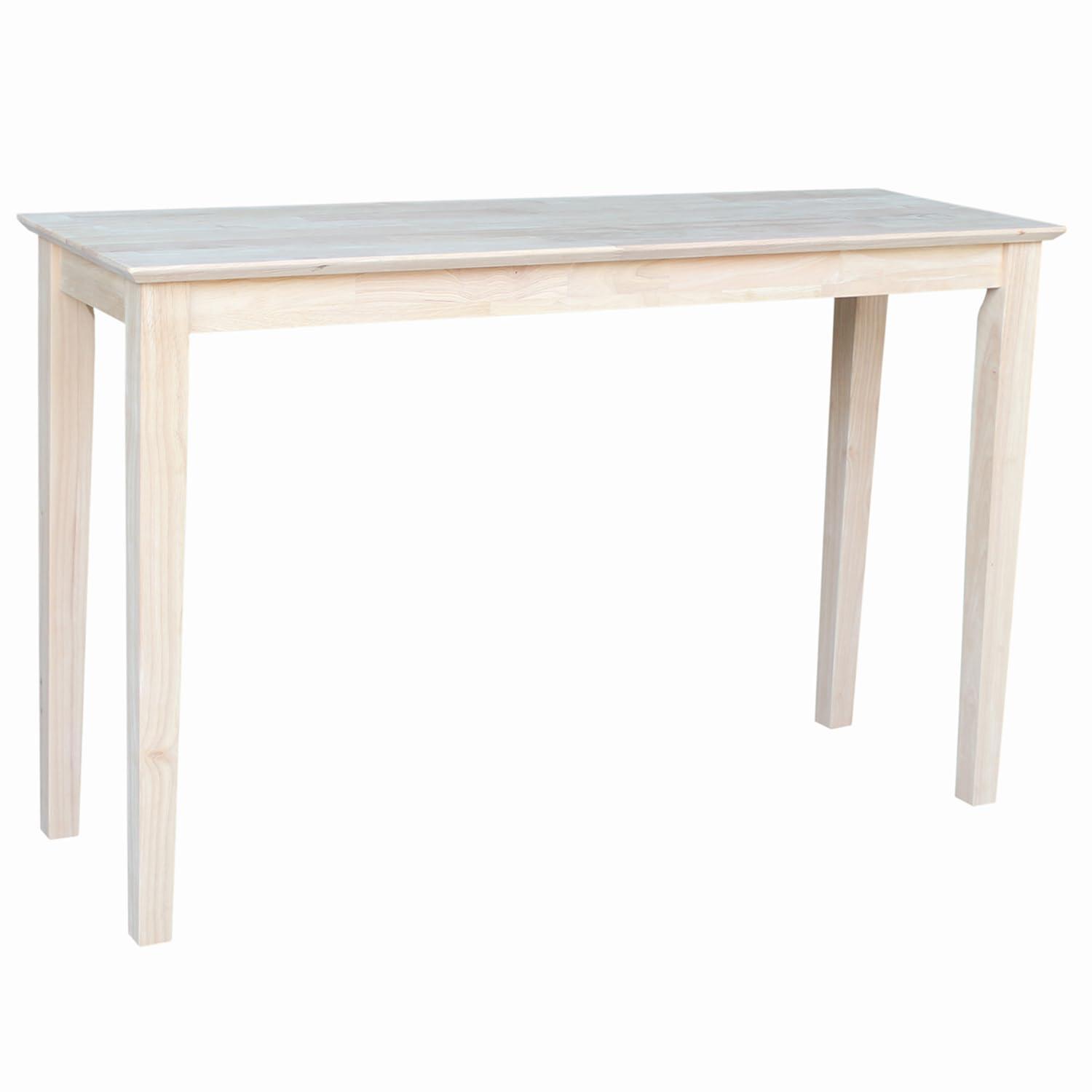 International Concepts 48" Shaker Table Unfinished: Hardwood Entryway Furniture, Spot Clean, No Warranty