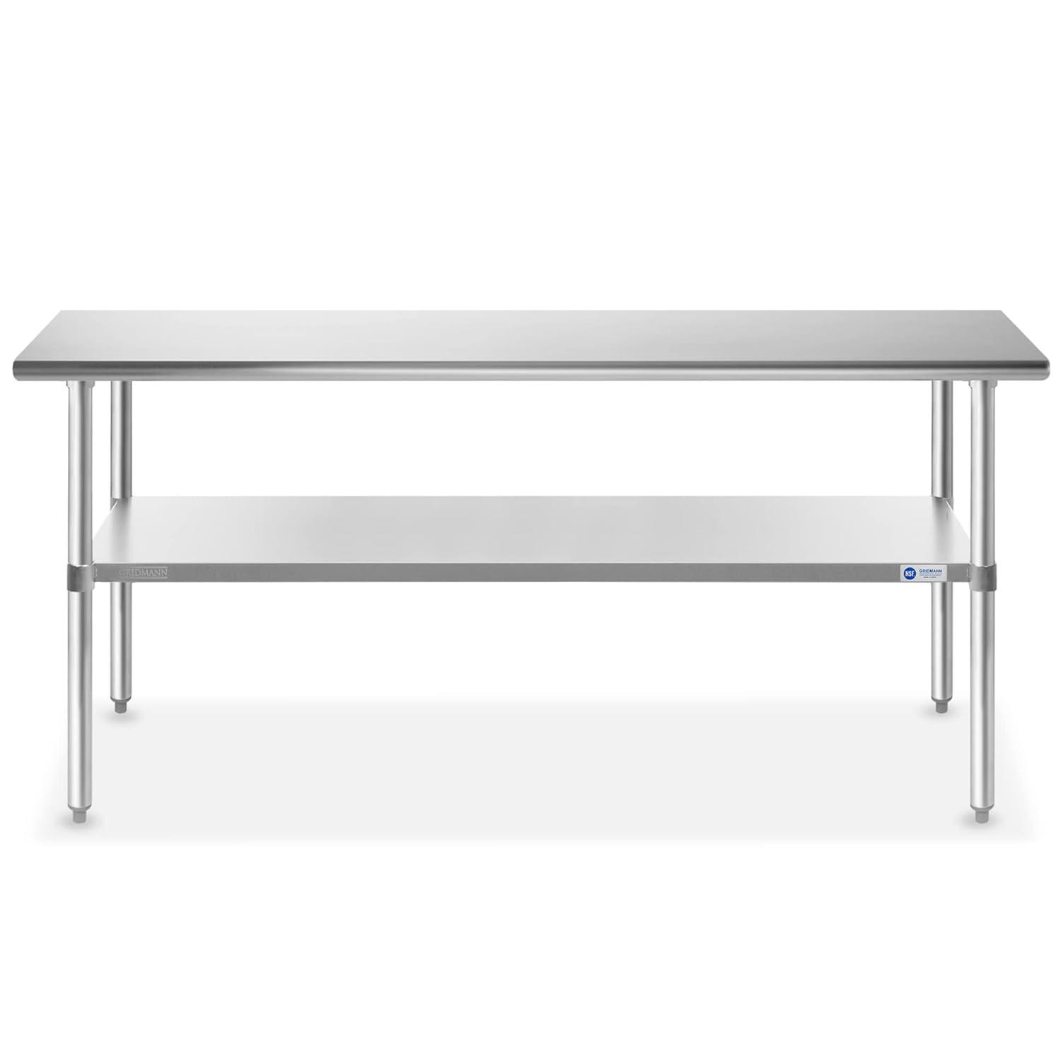 30" D x 34.5" H Stainless Steel Prep Station with Undershelf