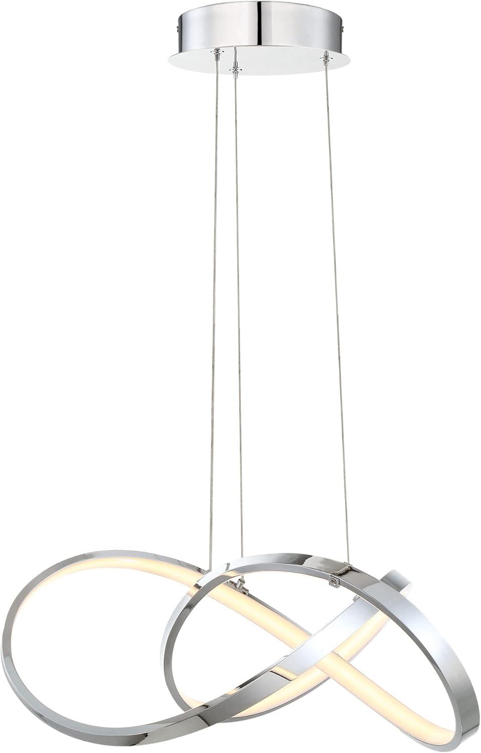 Vornado 20" Chrome LED Pendant Light with Glass Diffuser