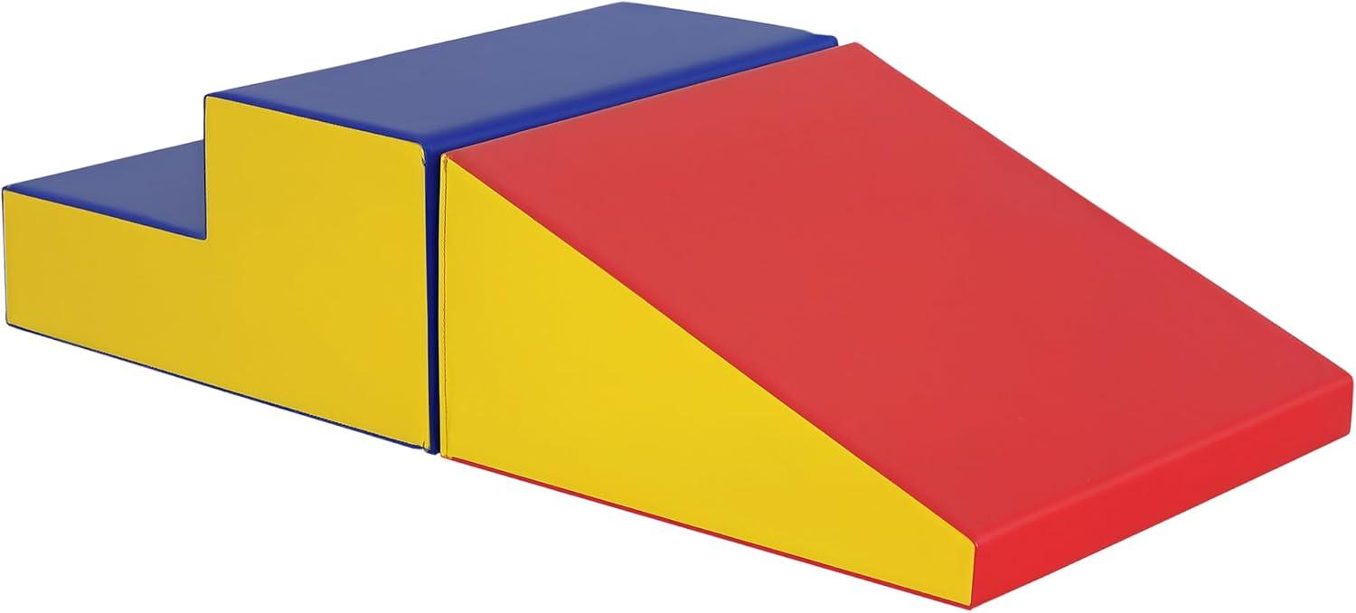 Soozier 2 Piece Climb and Crawl Activity Play Set Soft Secure Foam Playset for Toddler Preschooler Indoor Play Equipment Baby Learning Toys Multicolor