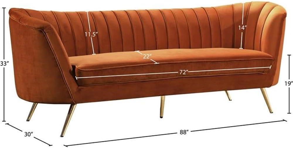 Meridian Furniture Margo Cognac Velvet Sofa