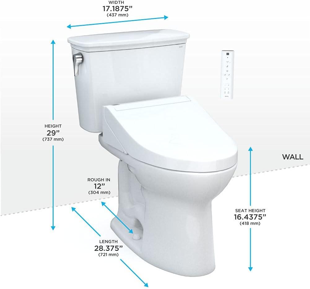 Drake® 1.28 GPF (Water Efficient) Elongated Two-Piece Toilet with Tornado Flush (Seat Included)