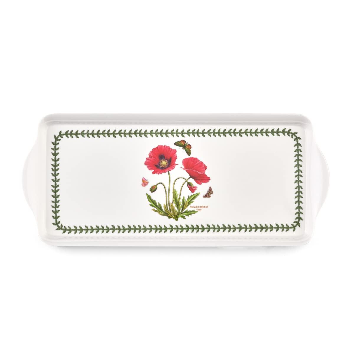 Pimpernel Botanic Garden Melamine Sandwich Tray (Poppy) - 15.1" x 6.5"