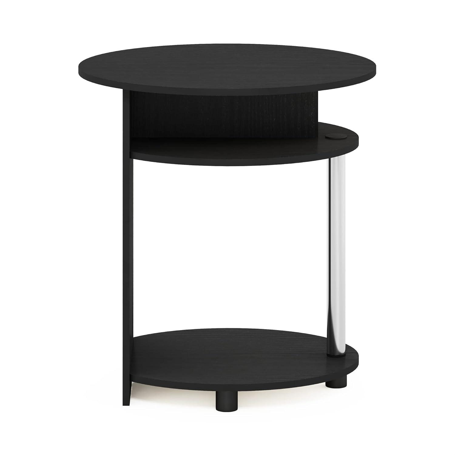 Furinno 3-Tier End Table Accent Sofa Side Coffee Table w/Open Storage Shelf,Americano