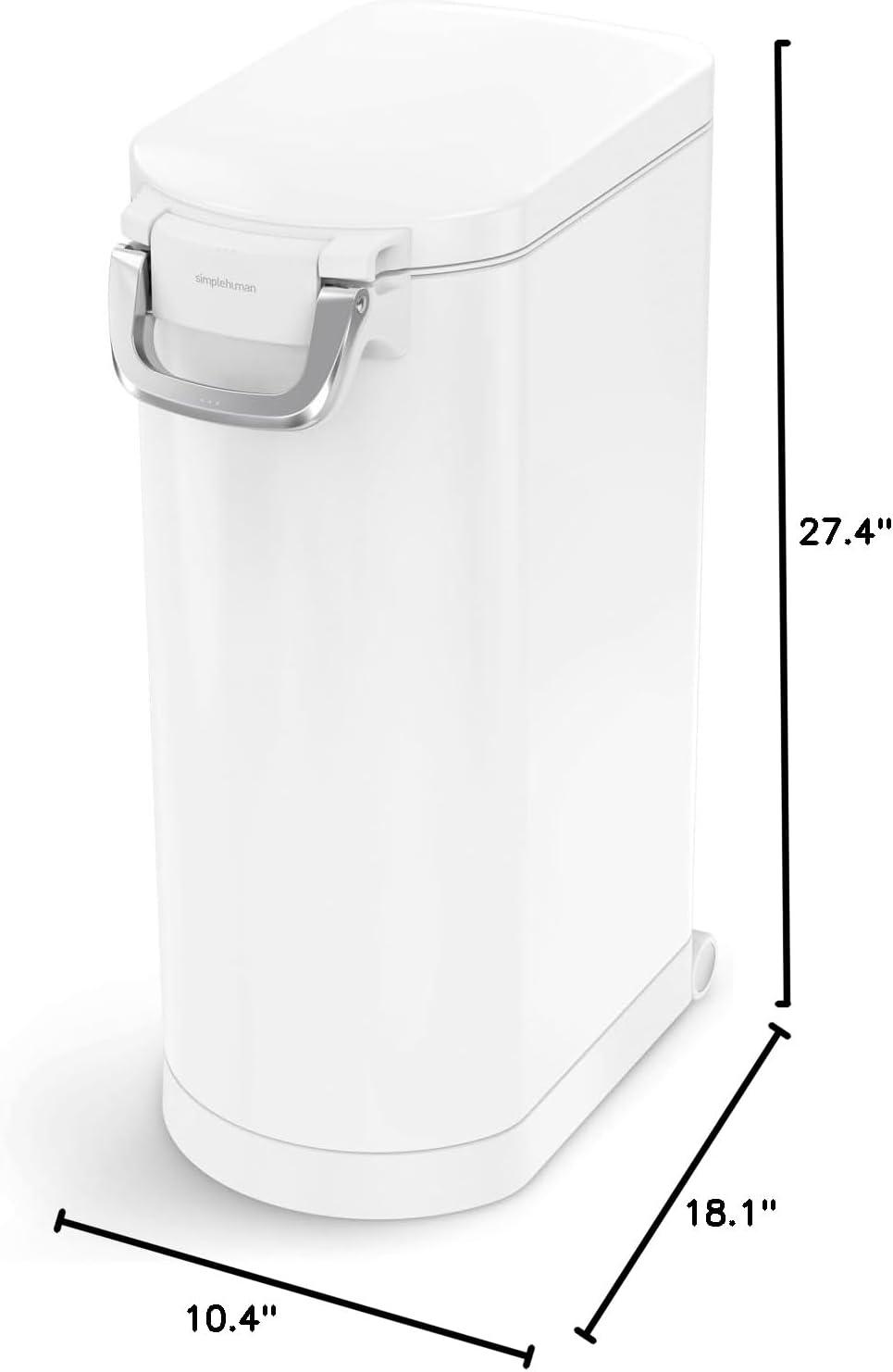 simplehuman Pet Food Storage Container Stainless Steel for Dog Food, Cat Food, and Bird Feed