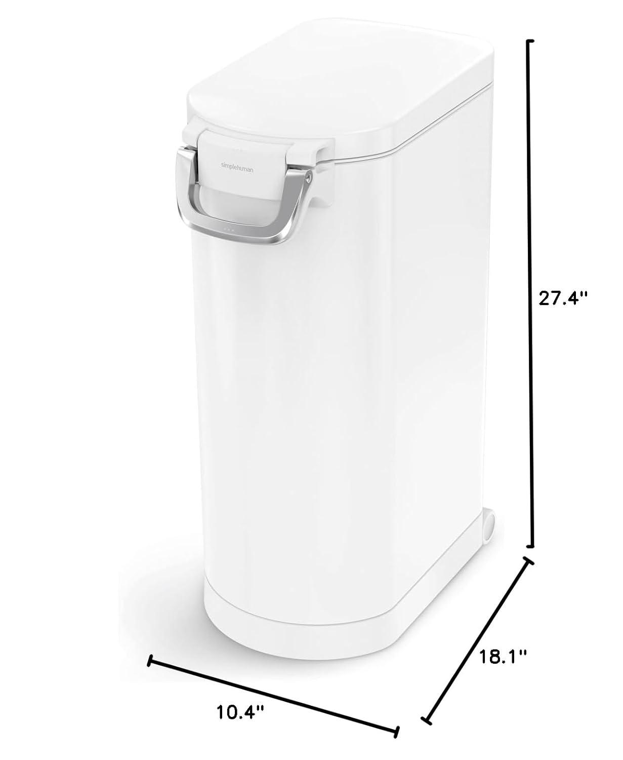 simplehuman Pet Food Storage Container Stainless Steel for Dog Food, Cat Food, and Bird Feed