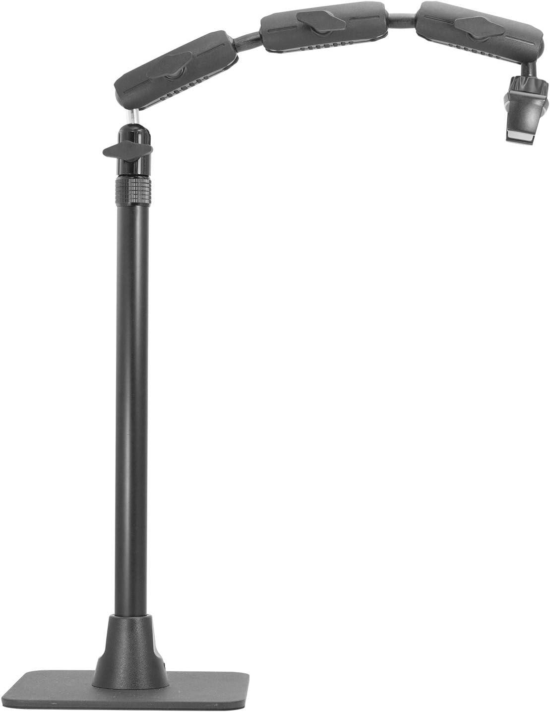 Adjustable Black Metal Overhead Phone Mount Stand for Live Streaming