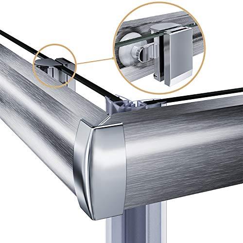 ELEGANT Corner Shower Enclosure Sliding Door 34'' D x 34'' W x 72'' H Double Sliding Shower Doors 1/4 in.Clear Glass French Corner Enclosure,Brushed Nickel (Shower Base No Included)