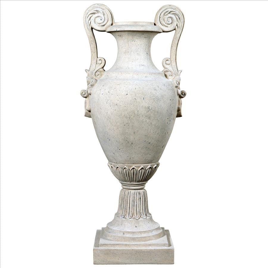 Large Faux Limestone Fiberglass Garden Urn