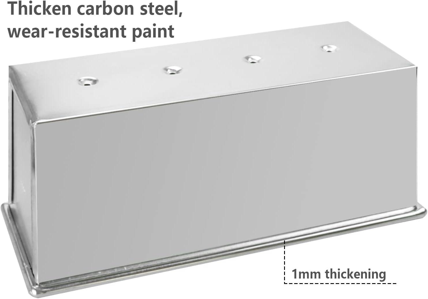 Rectangular Silver Aluminum Non-Stick Loaf Pan with Lid