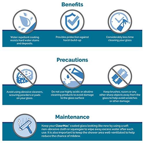 Quatra Lux 46.38" x 72" Hinged Frameless Shower Door with Clear Max Technology