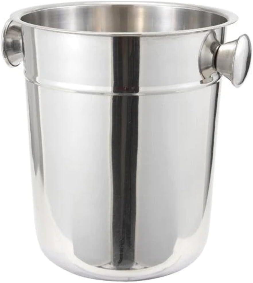 8-Quart Silver Stainless Steel Wine Bucket with Mirror Finish