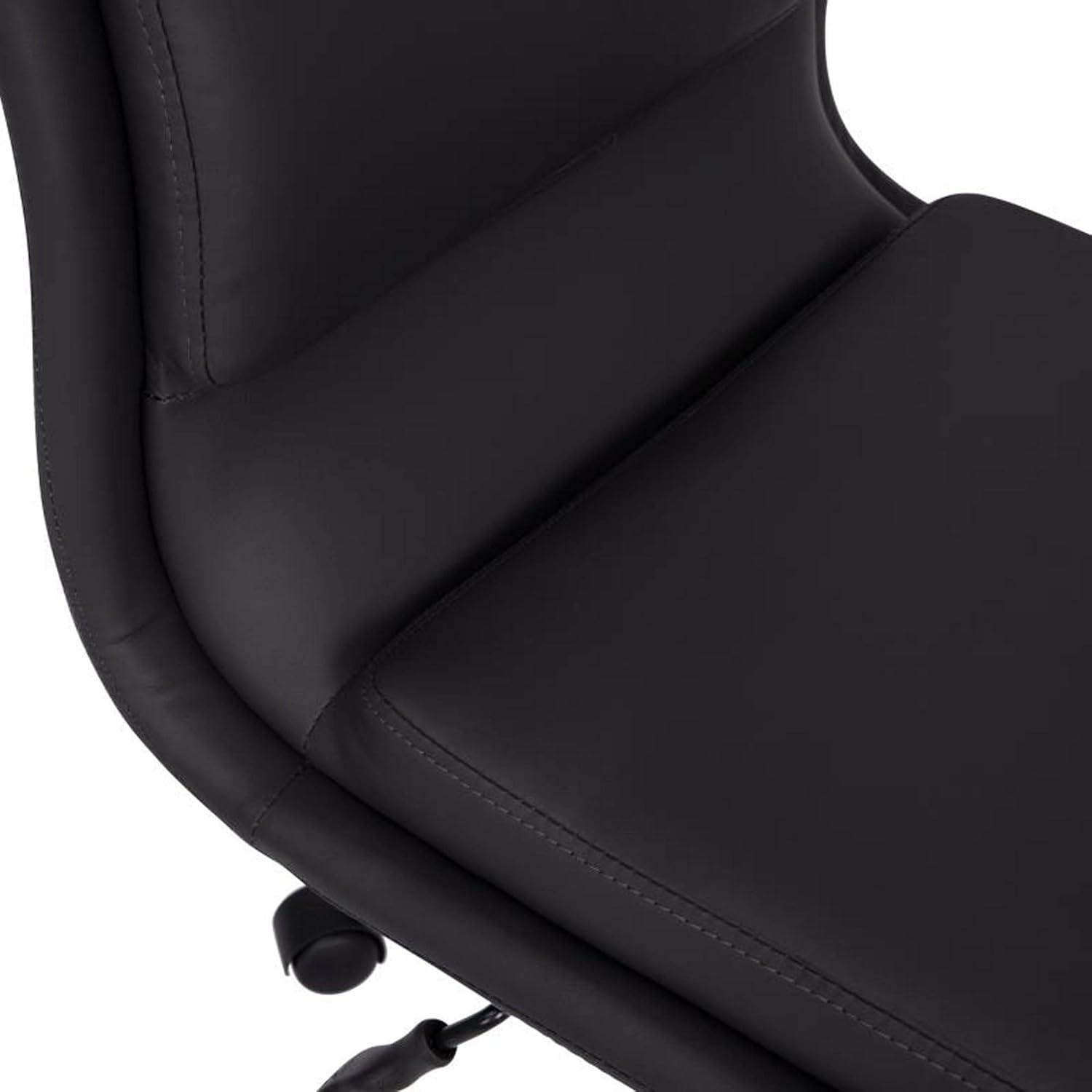 Flash Furniture Madigan Mid-Back Armless Swivel Task Office Chair with Upholstery and Adjustable Metal Base