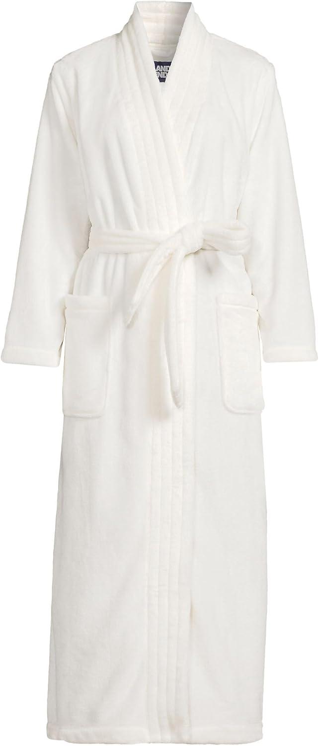 Lands' End Women's Cozy Plush Long Wrap Robe