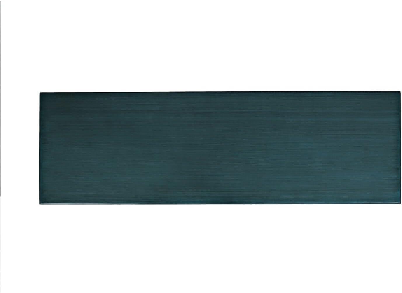 Benzara Koi 60 Inch Acacia Wood TV Media Entertainment Center Console, 4 Glass Doors, Crossed Wood Design, Antique Blue-Finish:Antique Turquoise