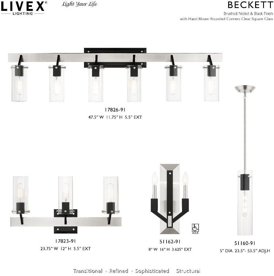 Livex Lighting Beckett 6 - Light Vanity in  Brushed Nickel