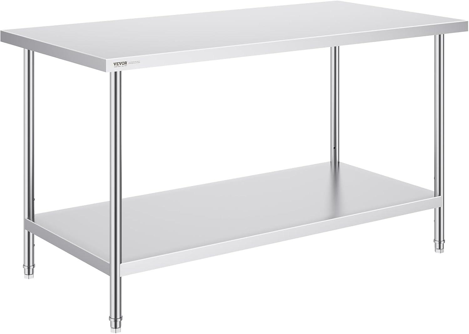 VEVOR VEVOR Stainless Steel 60'' L x 30'' W x 34'' H Work Table