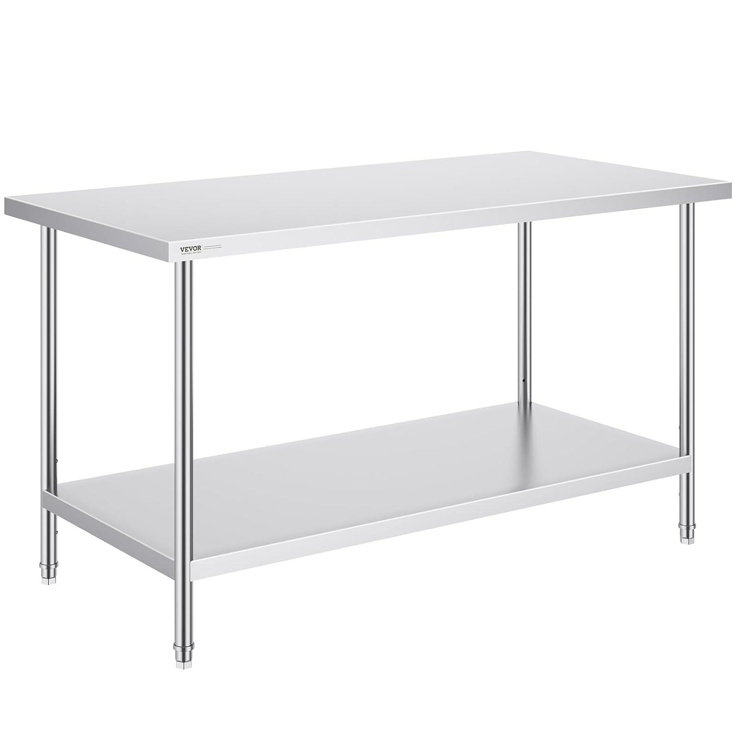 VEVOR VEVOR Stainless Steel 60'' L x 30'' W x 34'' H Work Table