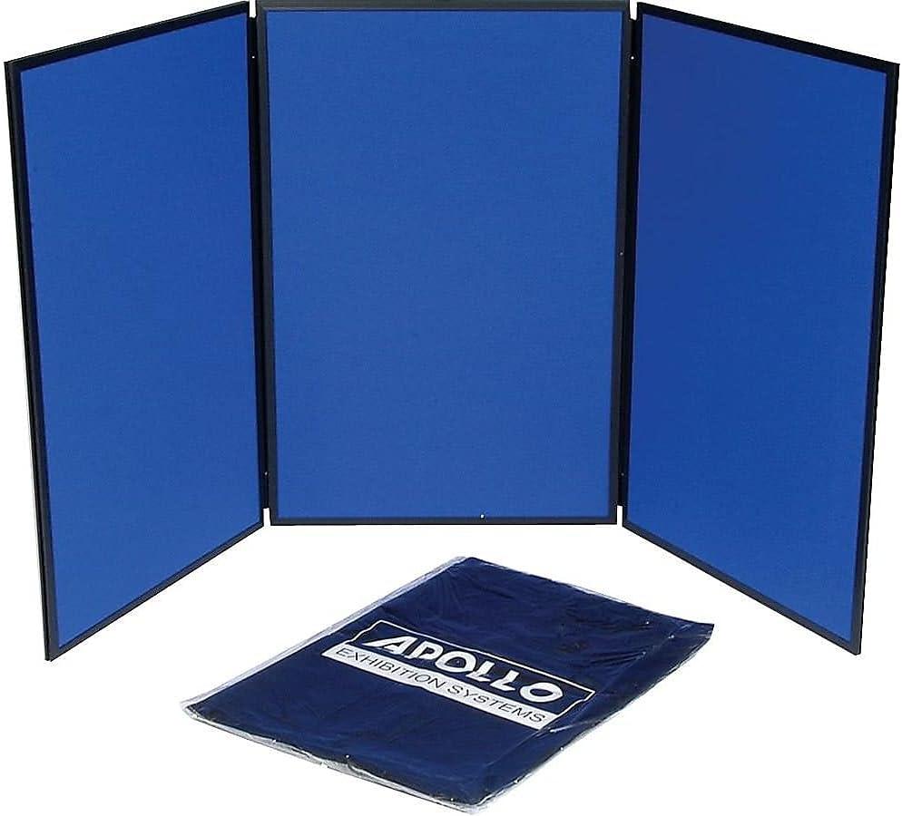 Quartet Show-It! Double-Sided Blue/Gray Fabric 3-Panel Display Board