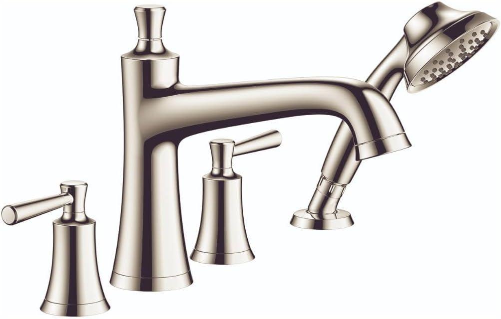 Joleena Double Handle Deck Mounted Roman Tub Faucet Trim with Diverter and Handshower