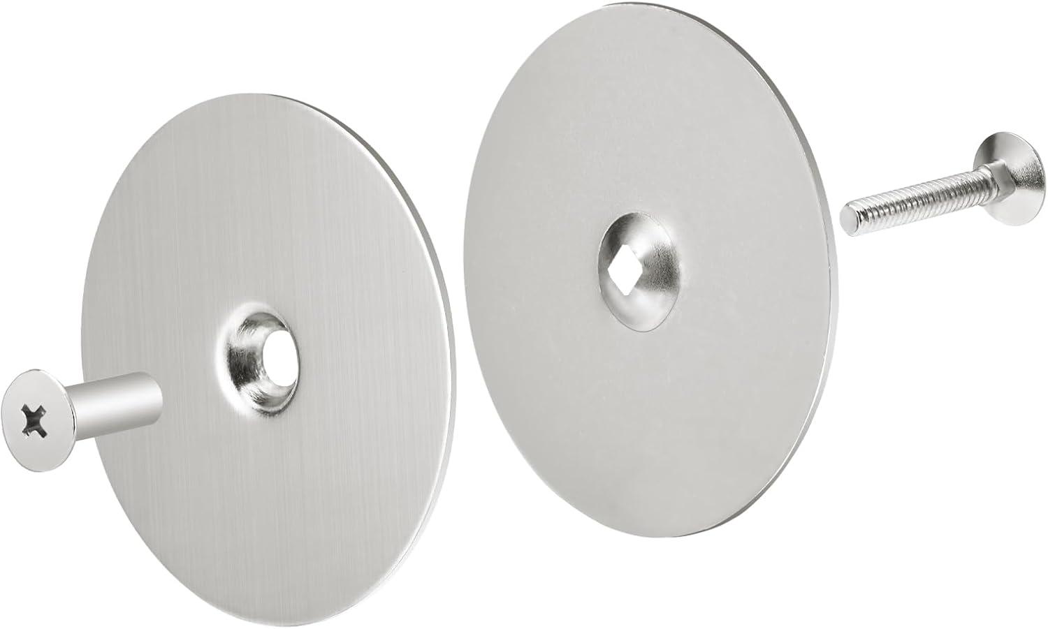 Door Hole Cover Plate, 2-5/8 in. Diameter, Satin Nickel