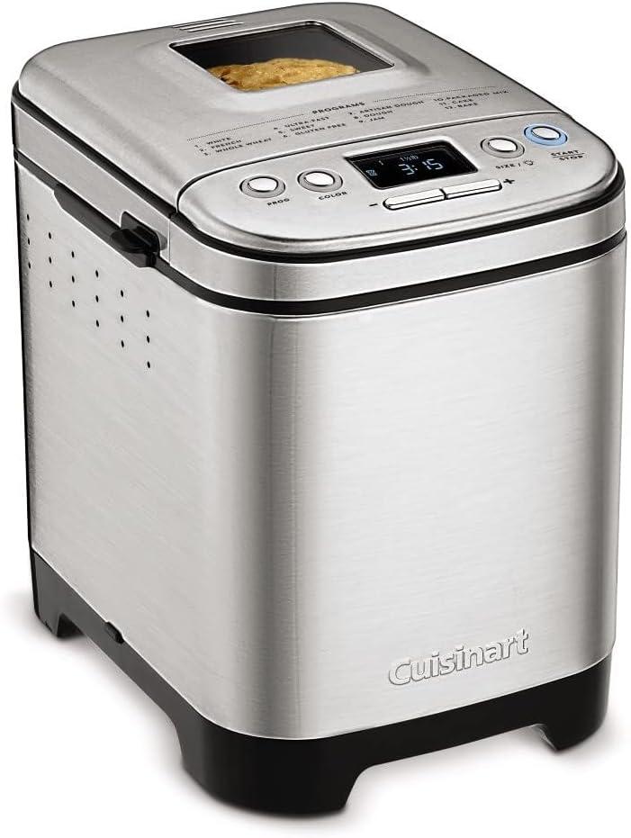 Cuisinart Bread Maker Machine, Compact and Automatic, Customizable Settings, Up to 2lb Loaves