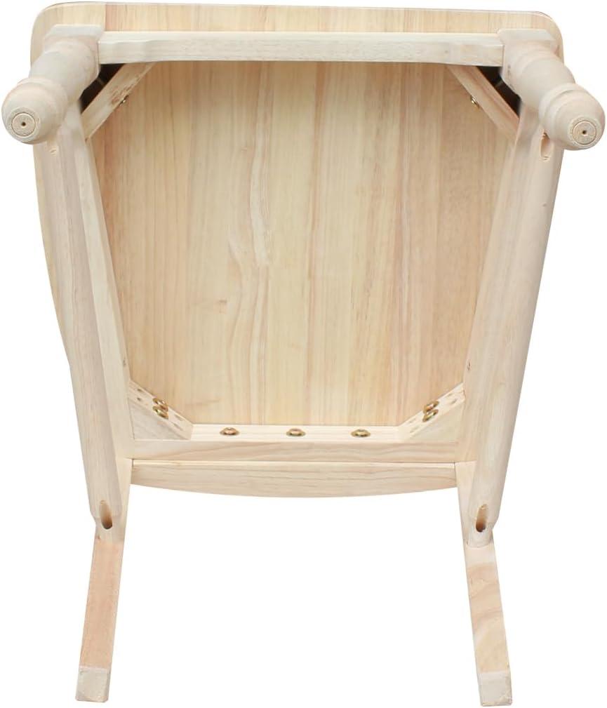 International Concepts Set of 2 Maine Ladderback Chair Unfinished : Hardwood Frame, Armless Design, 225 lb Capacity