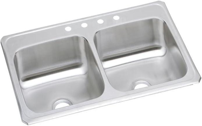 Elkay 43" Stainless Steel Double Basin Drop-In Kitchen Sink