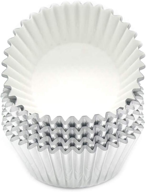 Mombake Standard Foil Silver Cupcake Liners Muffin Baking Cups for Party and More, 100-Count