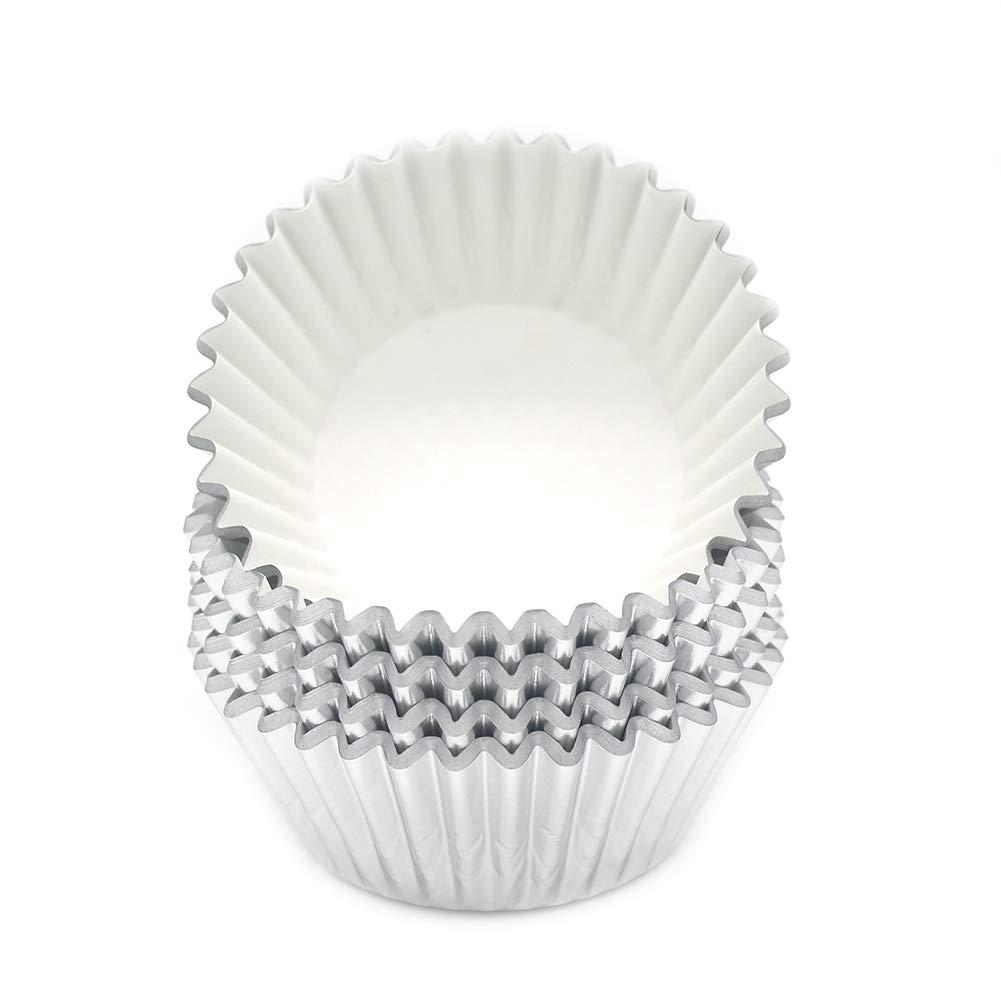Mombake Standard Foil Silver Cupcake Liners Muffin Baking Cups for Party and More, 100-Count