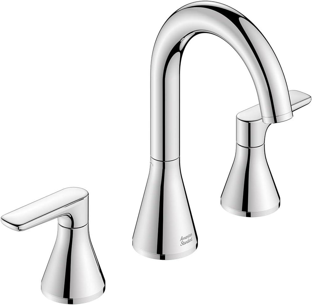 Chrome High-Arc Swivel Spout Widespread Bathroom Faucet