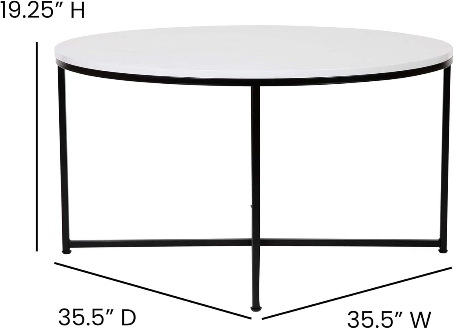 Flash Furniture Hampstead Collection Coffee Table - Modern Laminate Accent Table with Crisscross Frame