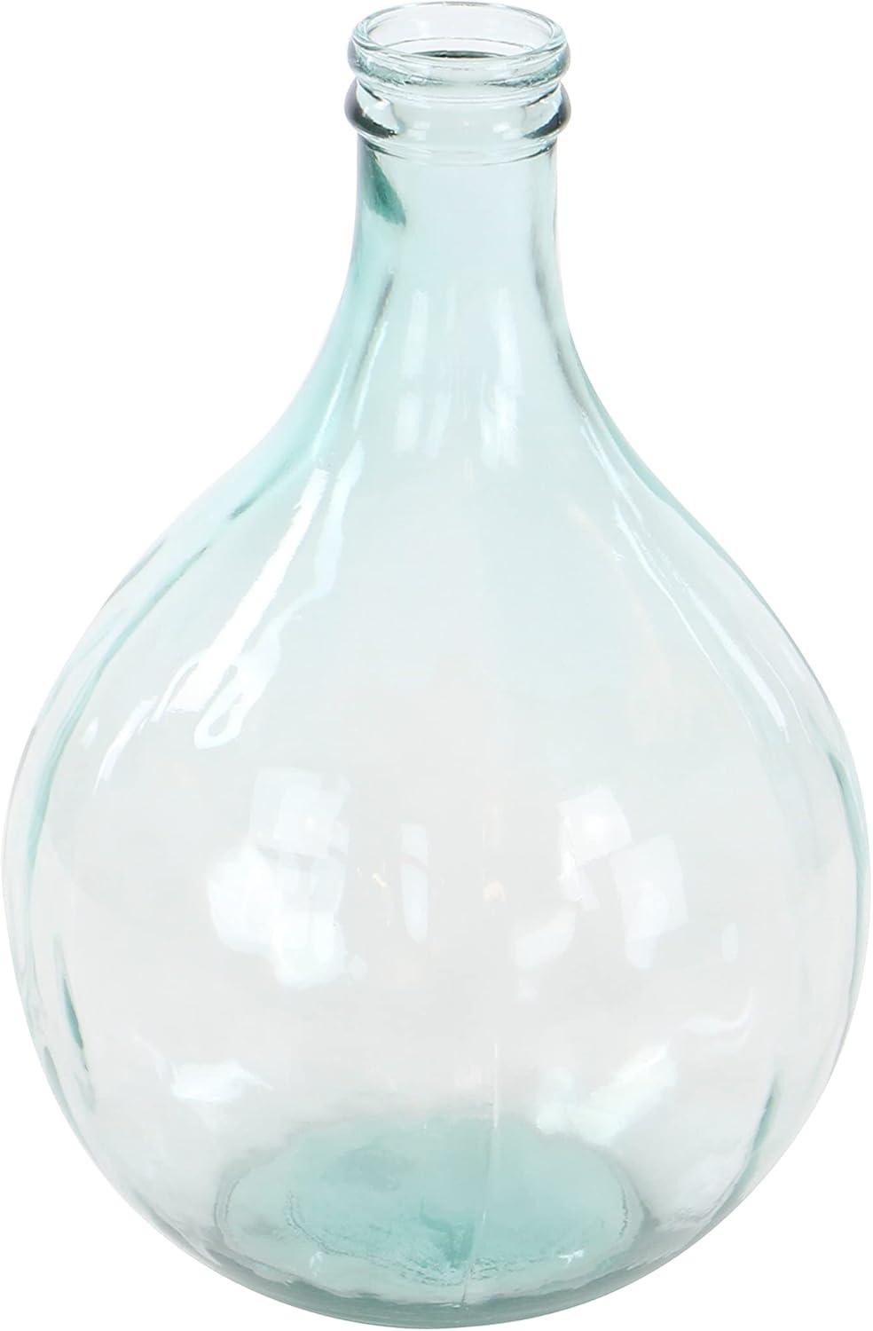 Spanish Blue 17'' Recycled Glass Coastal Floor Vase