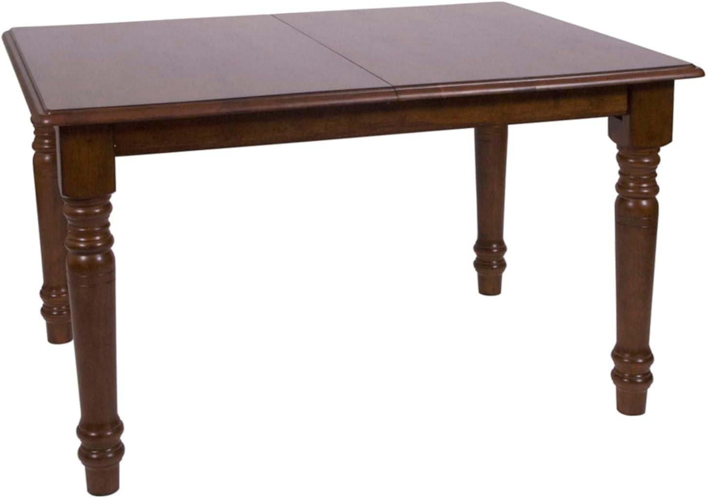 Chestnut Brown Extendable Rectangular Farmhouse Dining Table