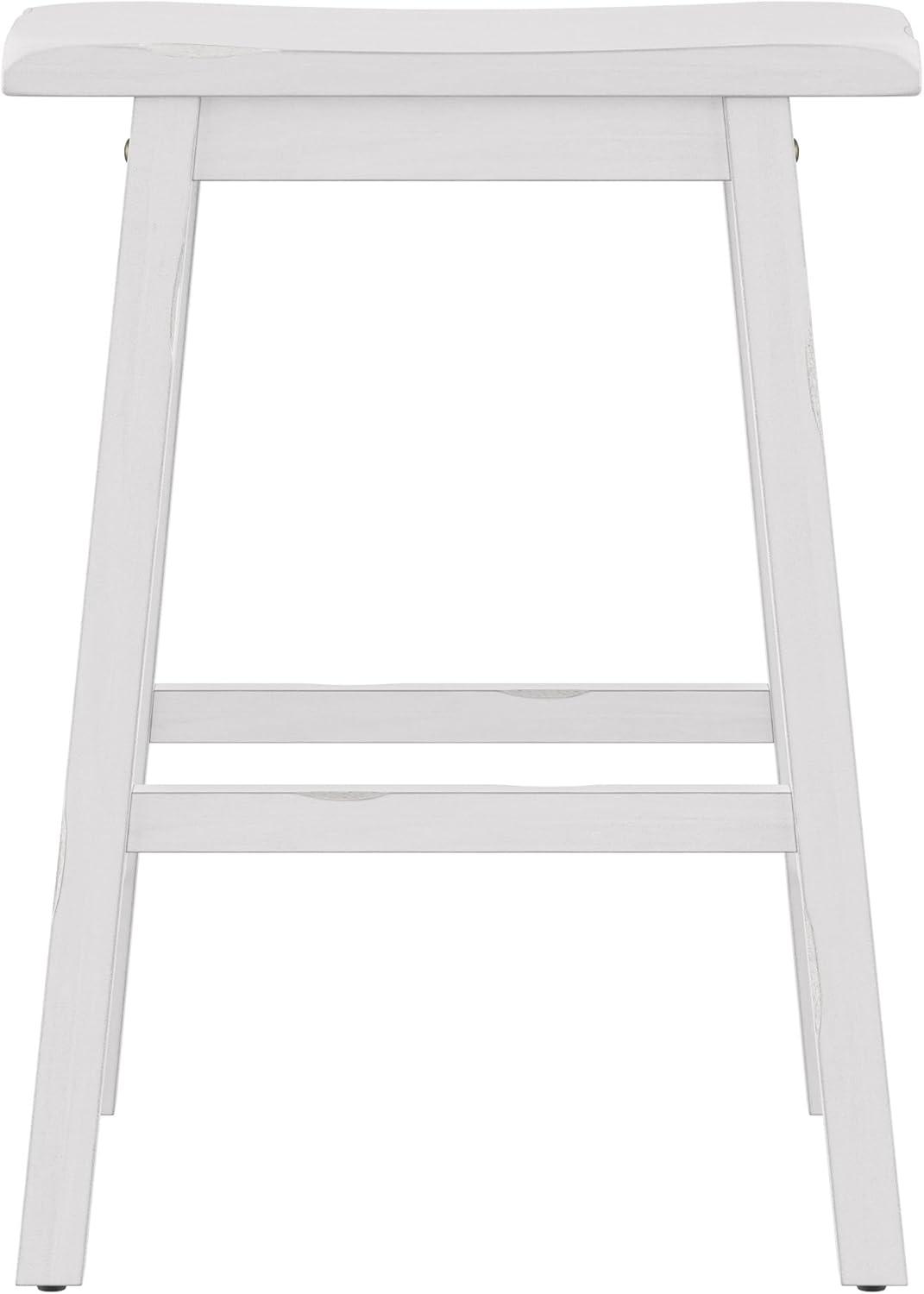 Sea White 24" Backless Saddle Wood Counter Stool