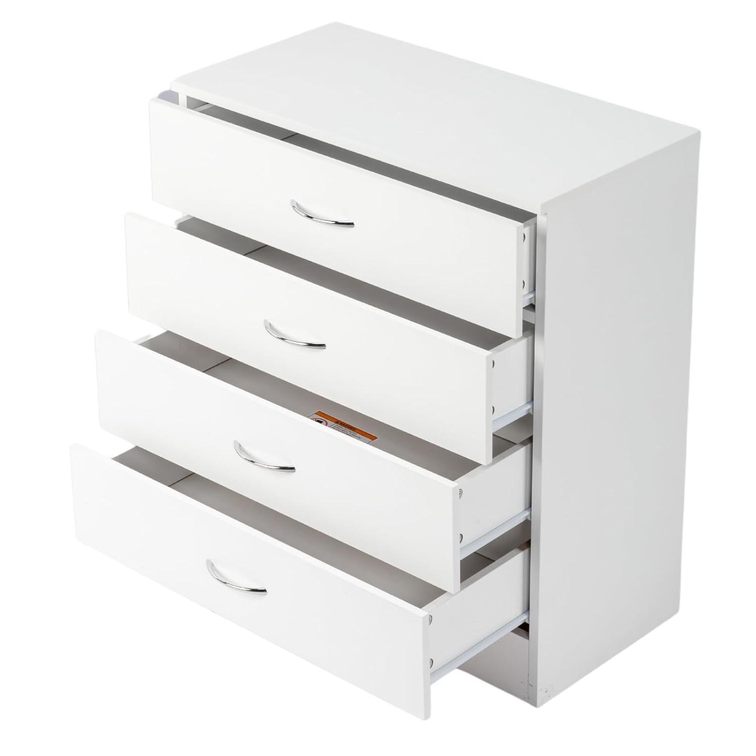 XIAOTAO 3-Drawer Dresser, Small Nightstand Modern Storage Chest of Drawer Wooden Side Table End Table for Bedroom, Living Room, Reception Room (White)