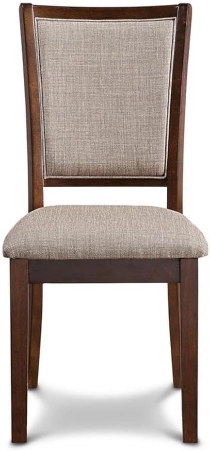 New Classic Furniture Amy 5-Piece Wood Round Dining Set, 1 Dining Table And 4 Chairs, 47 Inch, Brown Cherry