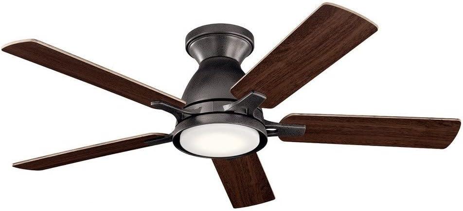 Brushed Stainless Steel 44" Ceiling Fan with LED Light and Remote