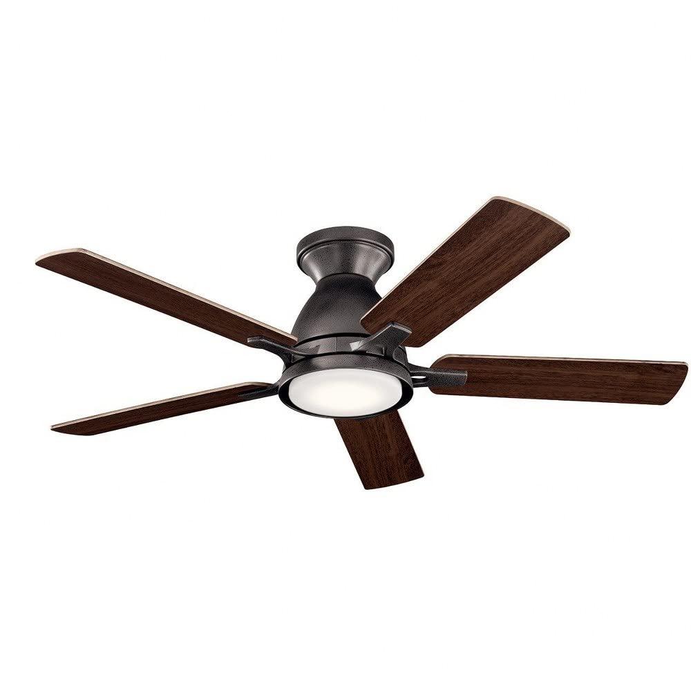 Brushed Stainless Steel 44" Ceiling Fan with LED Light and Remote