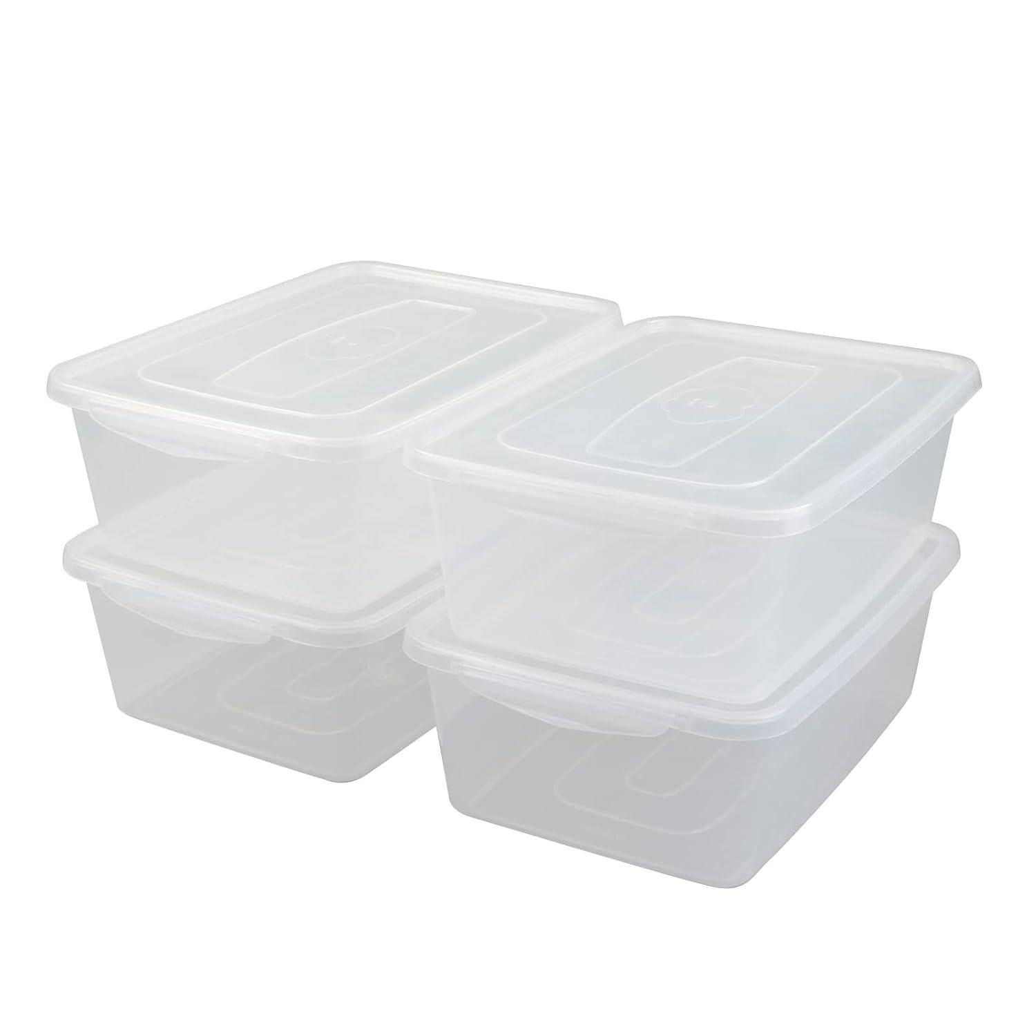 4-Pack 14 L Clear Dough Proofing Box, Food Pizza Storage Container