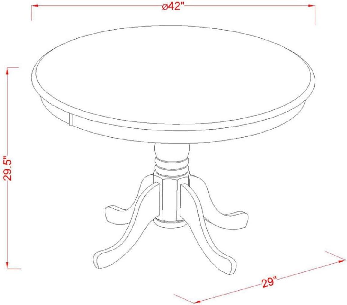 Mid-Century Modern Round Walnut Wood Dining Table, 42"