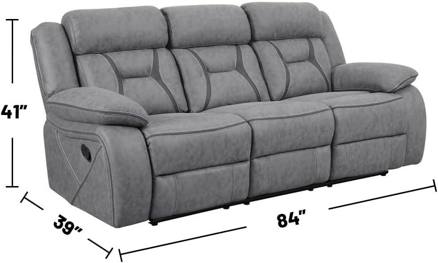 Higgins 3-Piece Gray Microfiber Reclining Sofa Set