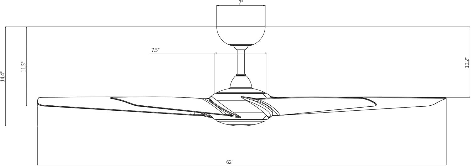 Lucid 62'' Ceiling Fan with LED Lights