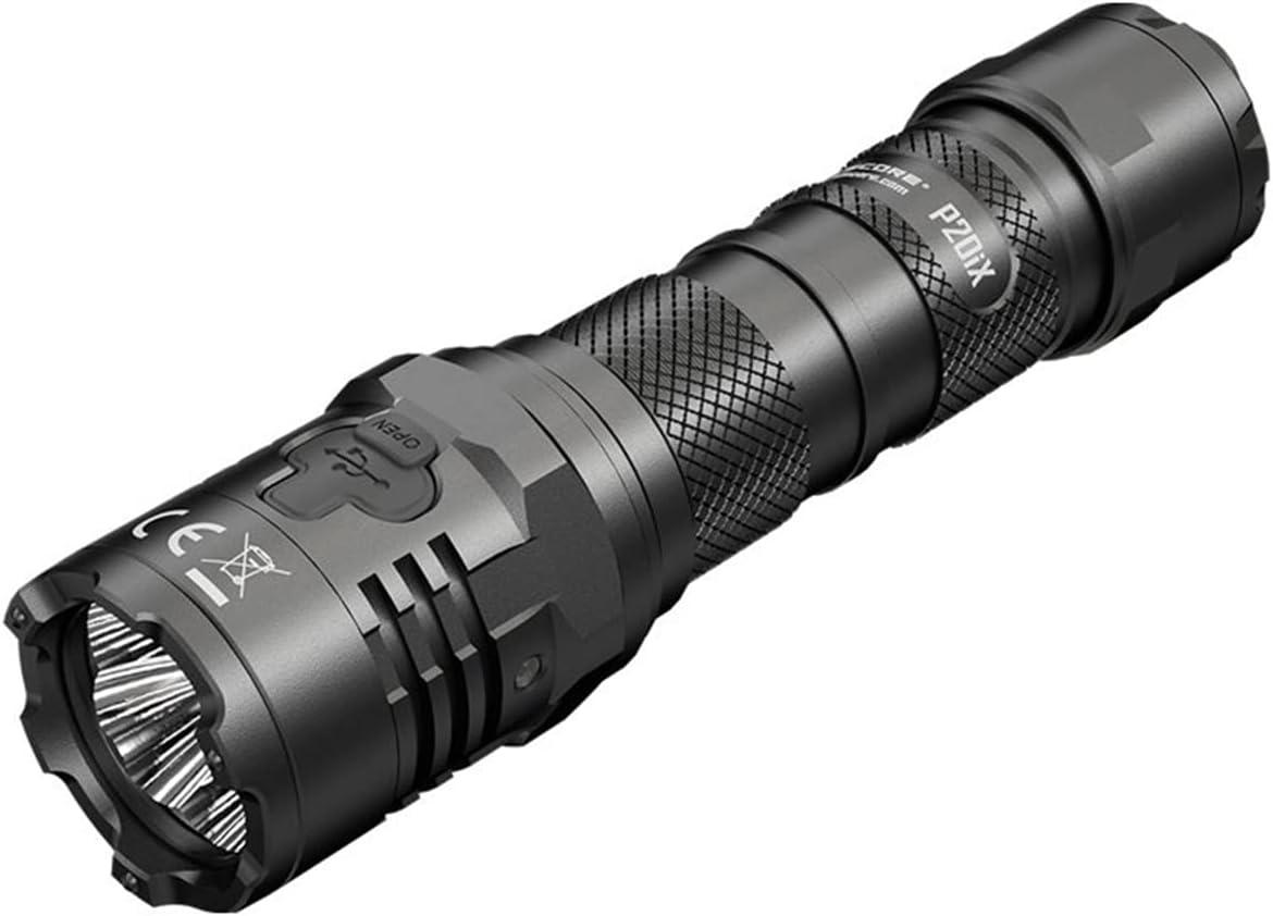 Black 4000 Lumens USB-C Rechargeable Tactical LED Flashlight