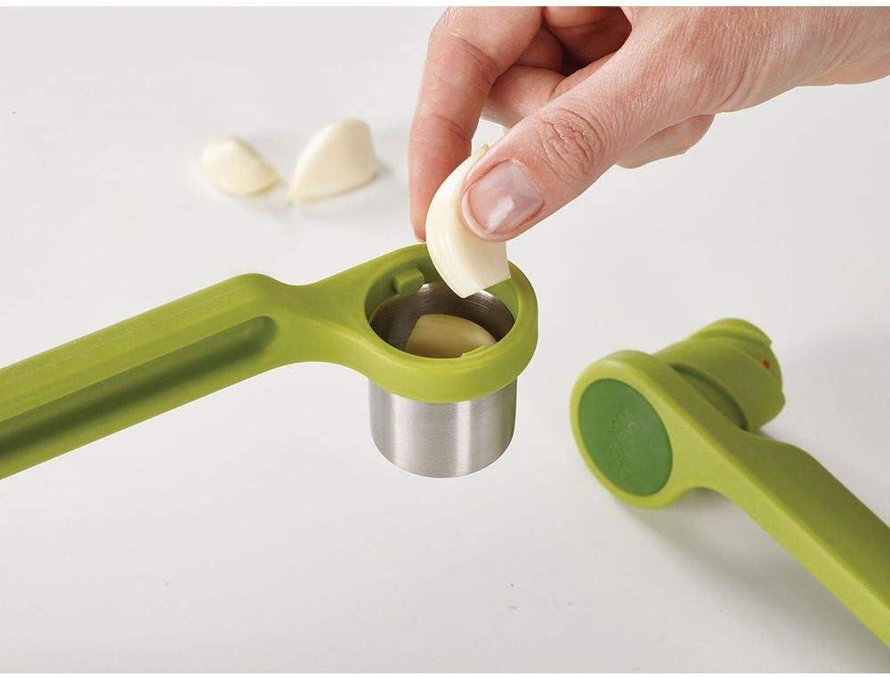 Green Ergonomic Twist-Action Stainless Steel Garlic Press