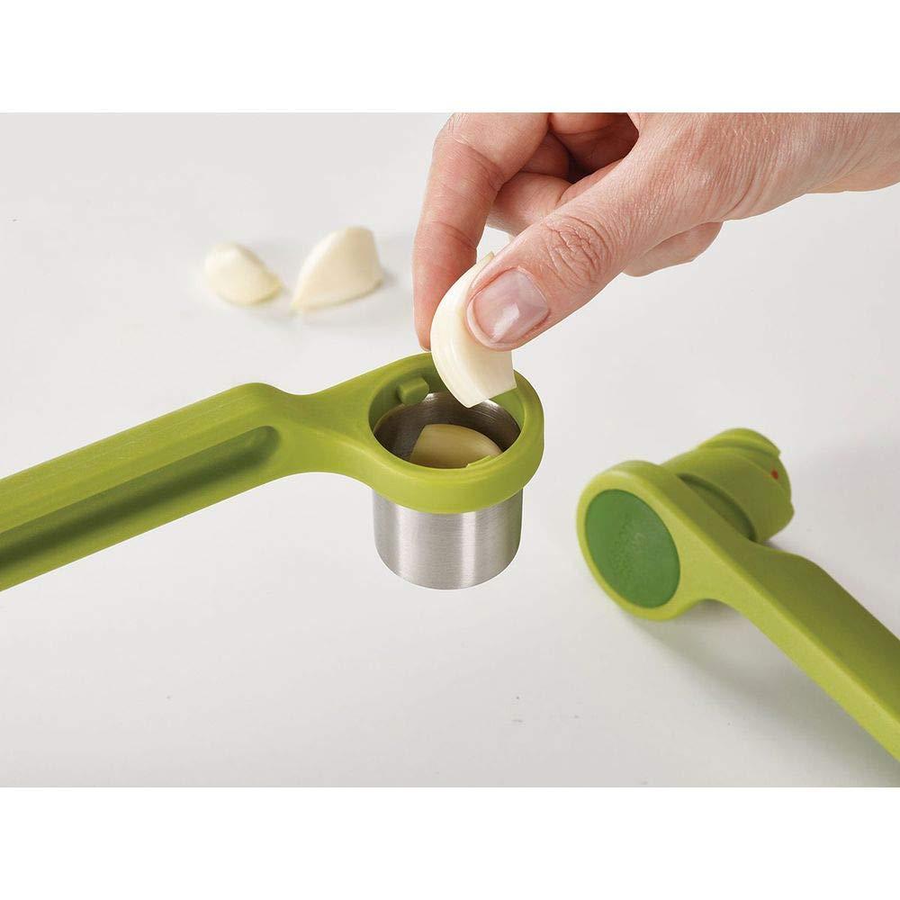 Green Ergonomic Twist-Action Stainless Steel Garlic Press
